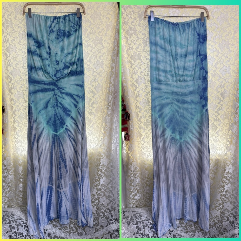 S-Twelve Oceanic Tie-Dye Maxi tube dress small euc